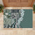 Aloha Vintage Plumeria Hawaiian Tapa Pattern Rubber Doormat Dark Turquoise Hawaiian Tapa Pattern - Polynesian Pride