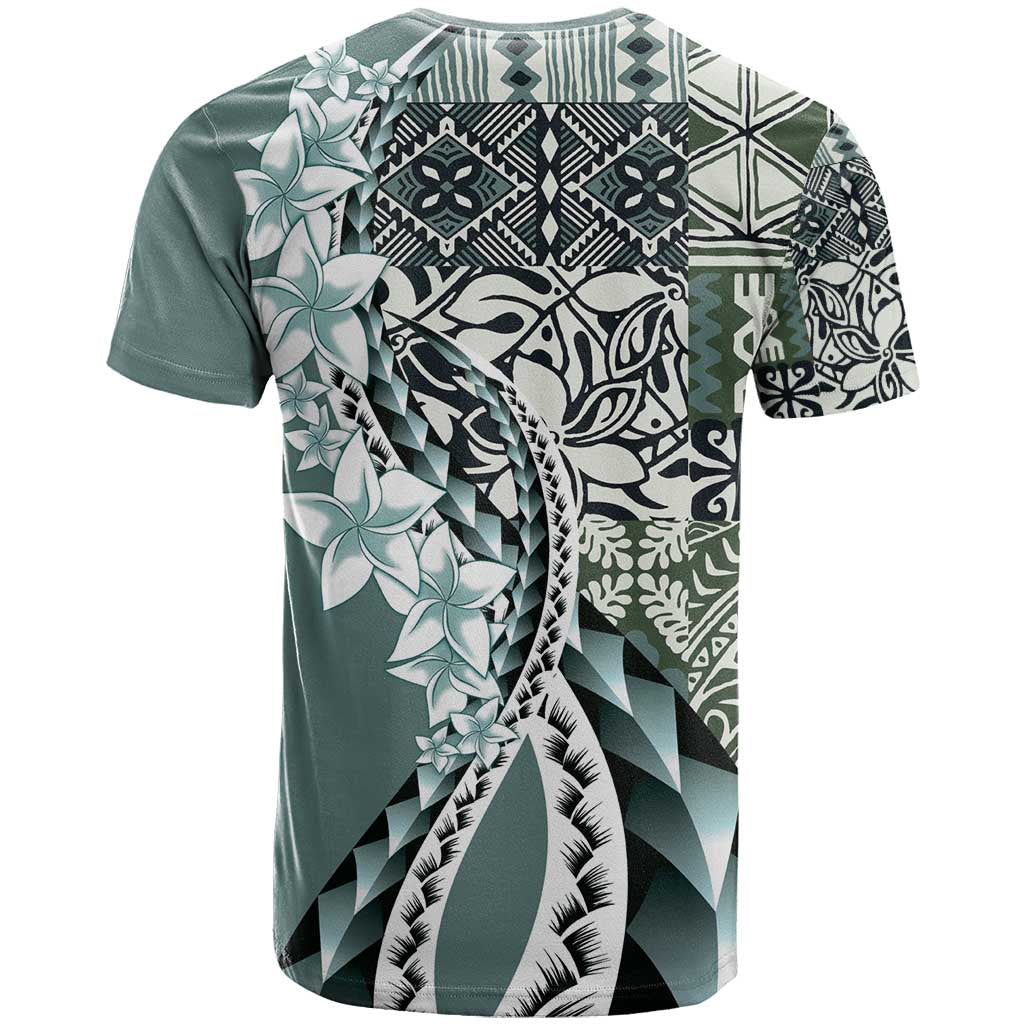 Aloha Vintage Plumeria Hawaiian Tapa Pattern T Shirt Dark Turquoise Hawaiian Tapa Pattern - Polynesian Pride