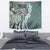 Aloha Vintage Plumeria Hawaiian Tapa Pattern Tapestry Dark Turquoise Hawaiian Tapa Pattern - Polynesian Pride