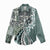 Aloha Vintage Plumeria Hawaiian Tapa Pattern Women Casual Shirt Dark Turquoise Hawaiian Tapa Pattern - Polynesian Pride