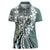 Aloha Vintage Plumeria Hawaiian Tapa Pattern Women Polo Shirt Dark Turquoise Hawaiian Tapa Pattern - Polynesian Pride