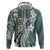 Aloha Vintage Plumeria Hawaiian Tapa Pattern Zip Hoodie Dark Turquoise Hawaiian Tapa Pattern - Polynesian Pride