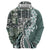 Aloha Vintage Plumeria Hawaiian Tapa Pattern Zip Hoodie Dark Turquoise Hawaiian Tapa Pattern - Polynesian Pride
