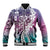 Aloha Vintage Plumeria Hawaiian Tapa Pattern Baseball Jacket Gradient Hawaiian Tapa Pattern - Polynesian Pride