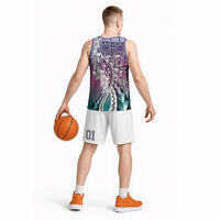 Aloha Vintage Plumeria Hawaiian Tapa Pattern Basketball Jersey Gradient Hawaiian Tapa Pattern - Polynesian Pride