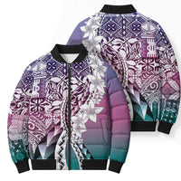 Aloha Vintage Plumeria Hawaiian Tapa Pattern Bomber Puffer Jacket Gradient Hawaiian Tapa Pattern - Polynesian Pride