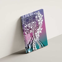 Aloha Vintage Plumeria Hawaiian Tapa Pattern Canvas Wall Art Gradient Hawaiian Tapa Pattern - Polynesian Pride