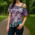 Aloha Vintage Plumeria Hawaiian Tapa Pattern Cross Shoulder Shirt Gradient Hawaiian Tapa Pattern - Polynesian Pride