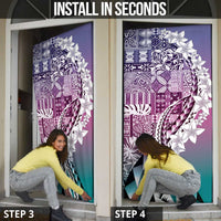 Aloha Vintage Plumeria Hawaiian Tapa Pattern Door Cover Gradient Hawaiian Tapa Pattern - Polynesian Pride