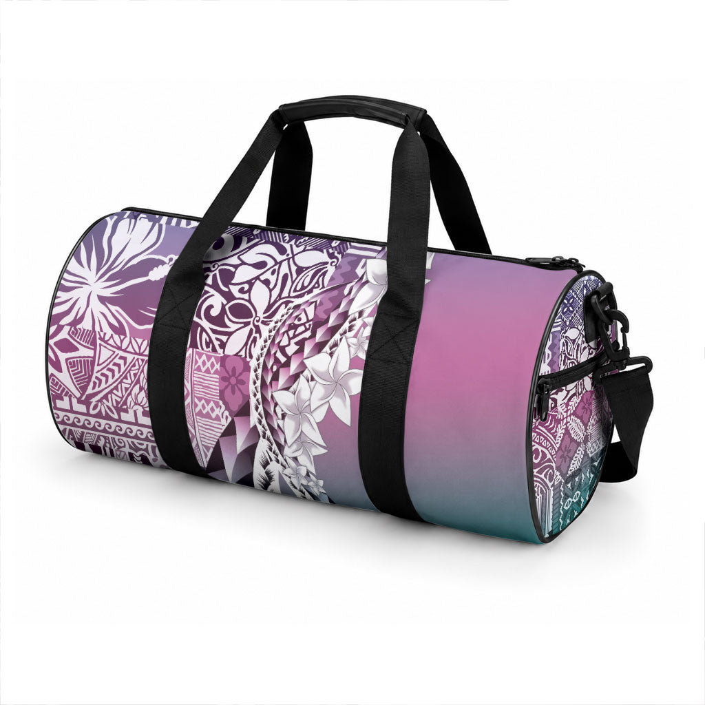 Aloha Vintage Plumeria Hawaiian Tapa Pattern Duffle Bag Gradient Hawaiian Tapa Pattern LT9 - Polynesian Pride