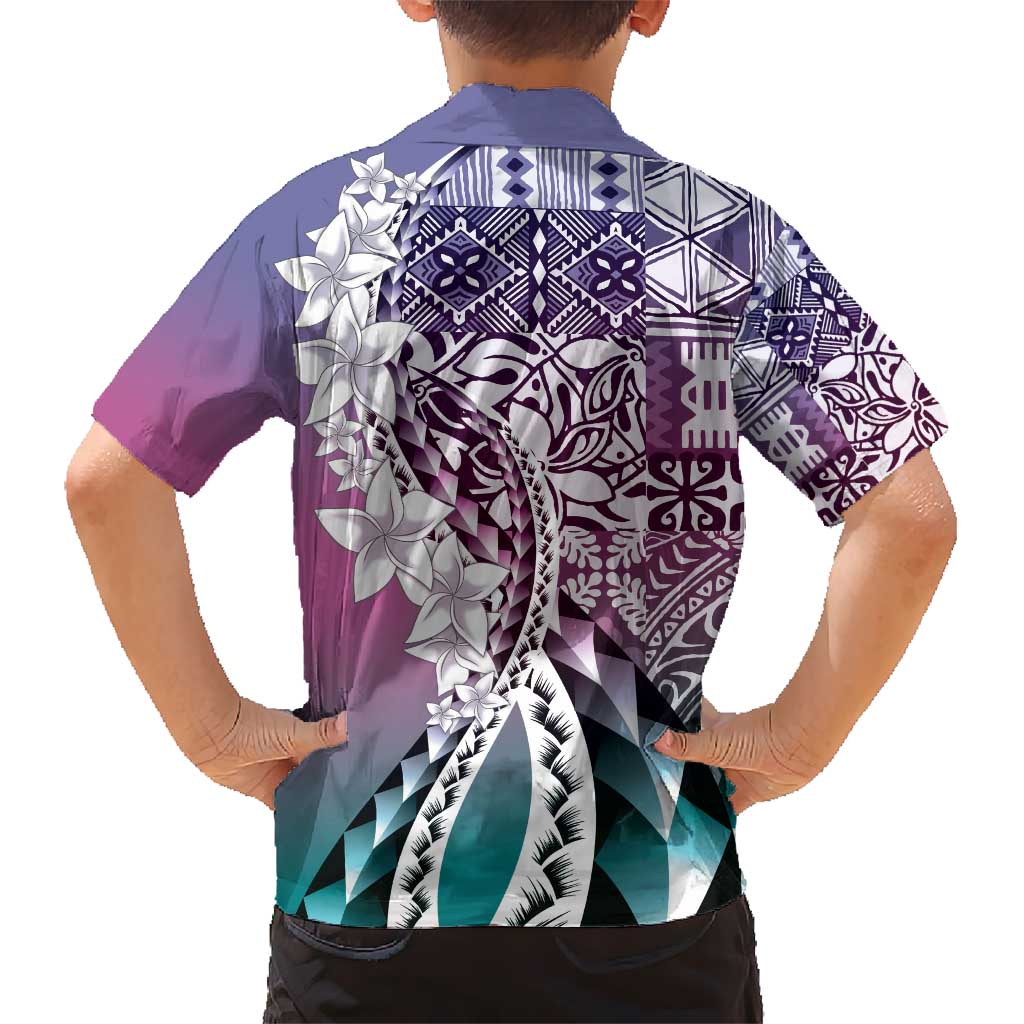 Aloha Vintage Plumeria Hawaiian Tapa Pattern Hawaiian Shirt Gradient Hawaiian Tapa Pattern - Polynesian Pride