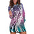 Aloha Vintage Plumeria Hawaiian Tapa Pattern Hoodie Dress Gradient Hawaiian Tapa Pattern - Polynesian Pride