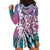 Aloha Vintage Plumeria Hawaiian Tapa Pattern Hoodie Dress Gradient Hawaiian Tapa Pattern - Polynesian Pride
