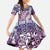 Aloha Vintage Plumeria Hawaiian Tapa Pattern Kid Short Sleeve Dress Gradient Hawaiian Tapa Pattern - Polynesian Pride