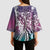Aloha Vintage Plumeria Hawaiian Tapa Pattern Kimono Sleeve Blouse Gradient Hawaiian Tapa Pattern - Polynesian Pride
