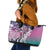 Aloha Vintage Plumeria Hawaiian Tapa Pattern Leather Tote Bag Gradient Hawaiian Tapa Pattern - Polynesian Pride