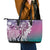 Aloha Vintage Plumeria Hawaiian Tapa Pattern Leather Tote Bag Gradient Hawaiian Tapa Pattern - Polynesian Pride
