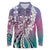 Aloha Vintage Plumeria Hawaiian Tapa Pattern Long Sleeve Polo Shirt Gradient Hawaiian Tapa Pattern - Polynesian Pride