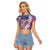 Aloha Vintage Plumeria Hawaiian Tapa Pattern Raglan Cropped T Shirt Gradient Hawaiian Tapa Pattern - Polynesian Pride