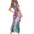 Aloha Vintage Plumeria Hawaiian Tapa Pattern Short Sleeve Bodycon Dress Gradient Hawaiian Tapa Pattern - Polynesian Pride