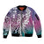 Aloha Vintage Plumeria Hawaiian Tapa Pattern Sleeve Zip Bomber Jacket Gradient Hawaiian Tapa Pattern - Polynesian Pride