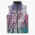 Aloha Vintage Plumeria Hawaiian Tapa Pattern Sleeveless Puffer Jacket Gradient Hawaiian Tapa Pattern - Polynesian Pride