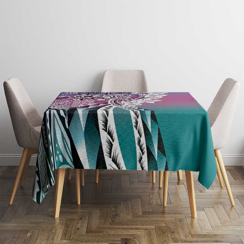Aloha Vintage Plumeria Hawaiian Tapa Pattern Tablecloth Gradient Hawaiian Tapa Pattern - Polynesian Pride