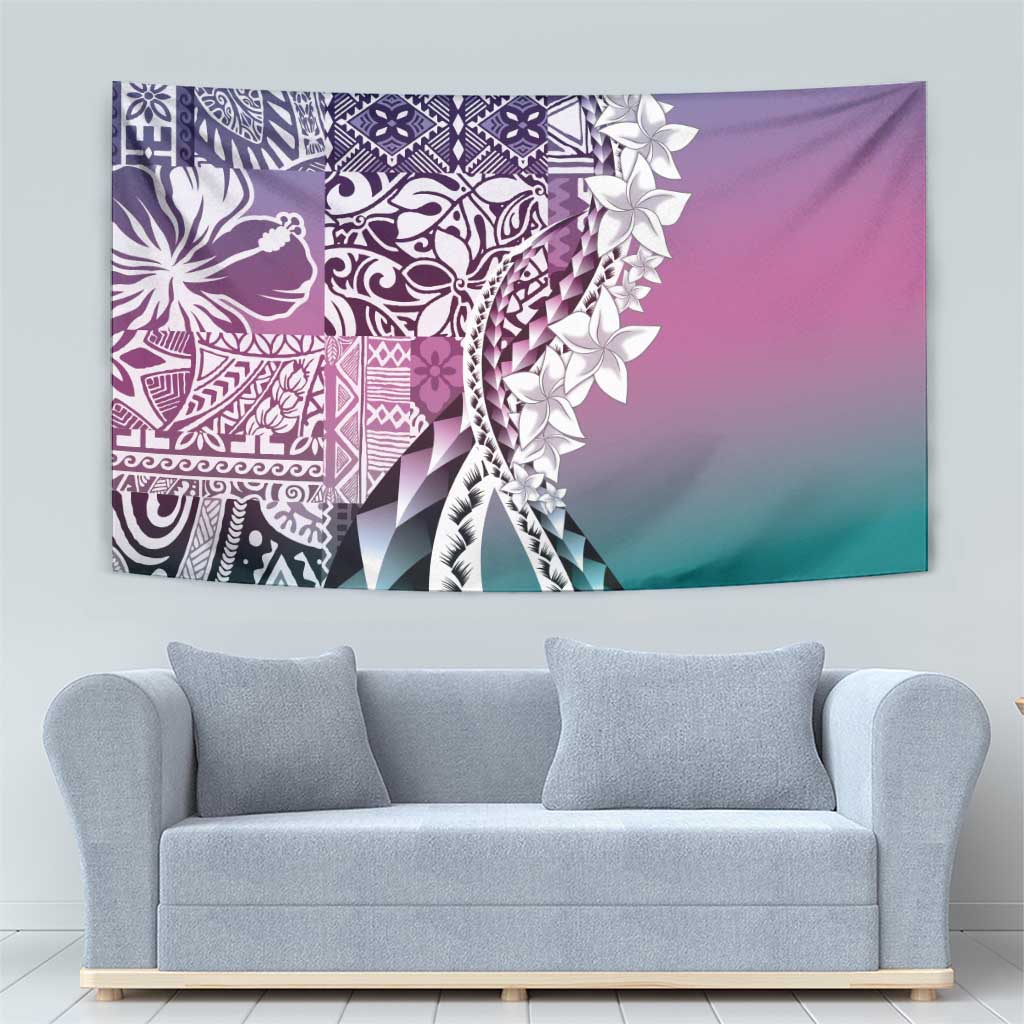 Aloha Vintage Plumeria Hawaiian Tapa Pattern Tapestry Gradient Hawaiian Tapa Pattern - Polynesian Pride