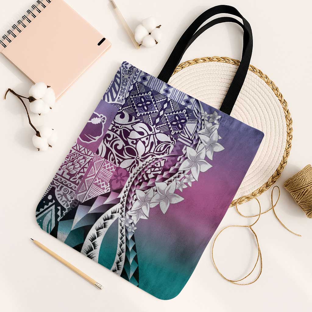 Aloha Vintage Plumeria Hawaiian Tapa Pattern Tote Bag Gradient Hawaiian Tapa Pattern - Polynesian Pride