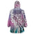 Aloha Vintage Plumeria Hawaiian Tapa Pattern Wearable Blanket Hoodie Gradient Hawaiian Tapa Pattern - Polynesian Pride