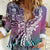 Aloha Vintage Plumeria Hawaiian Tapa Pattern Women Casual Shirt Gradient Hawaiian Tapa Pattern - Polynesian Pride