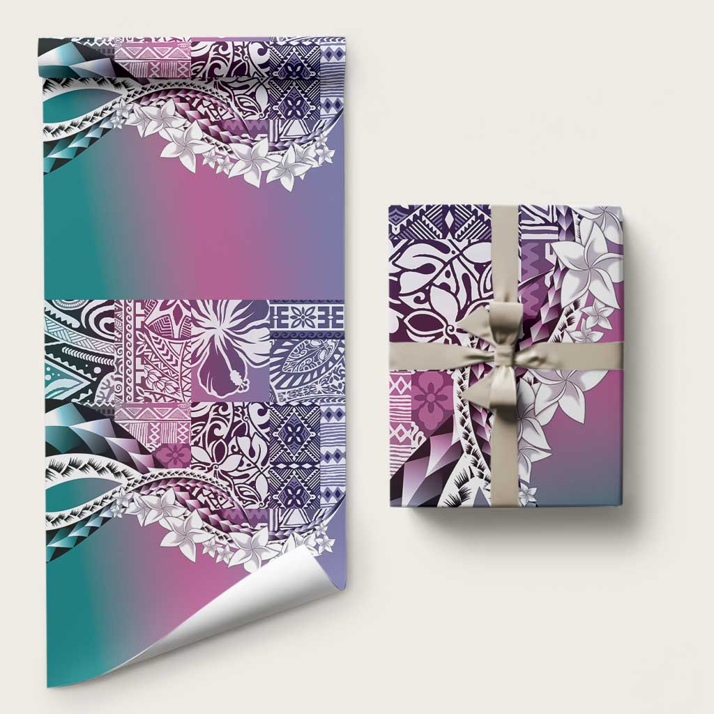 Aloha Vintage Plumeria Hawaiian Tapa Pattern Wrapping Paper Gradient Hawaiian Tapa Pattern - Polynesian Pride