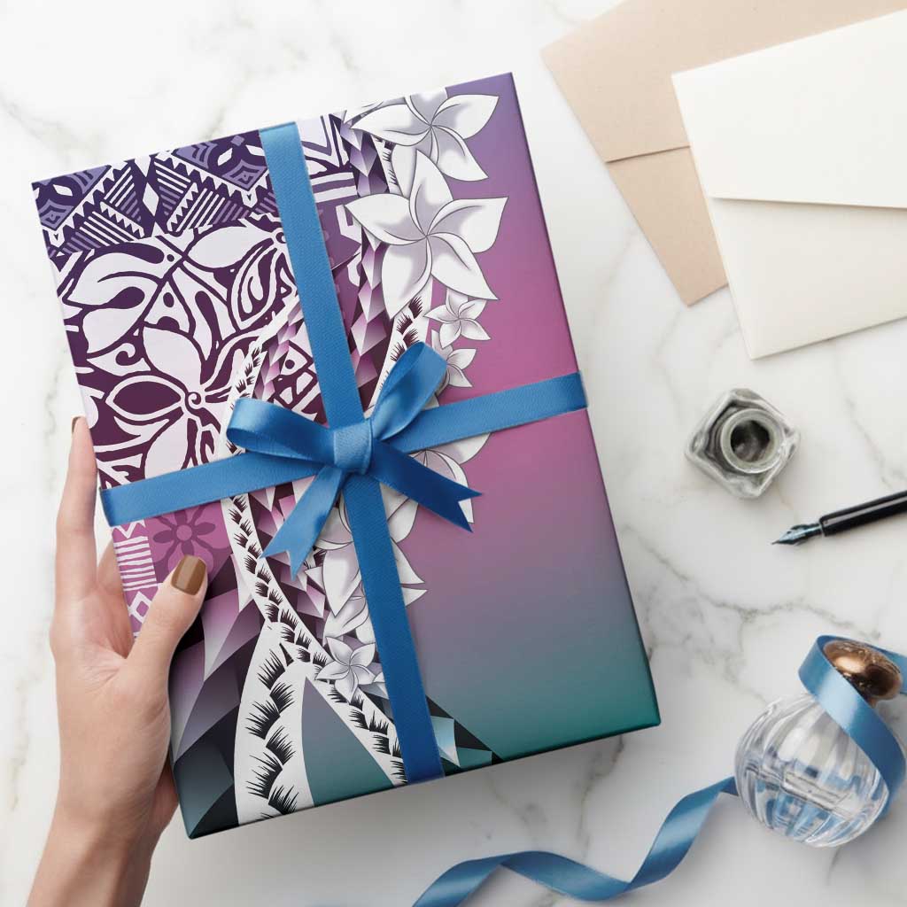 Aloha Vintage Plumeria Hawaiian Tapa Pattern Wrapping Paper Gradient Hawaiian Tapa Pattern - Polynesian Pride