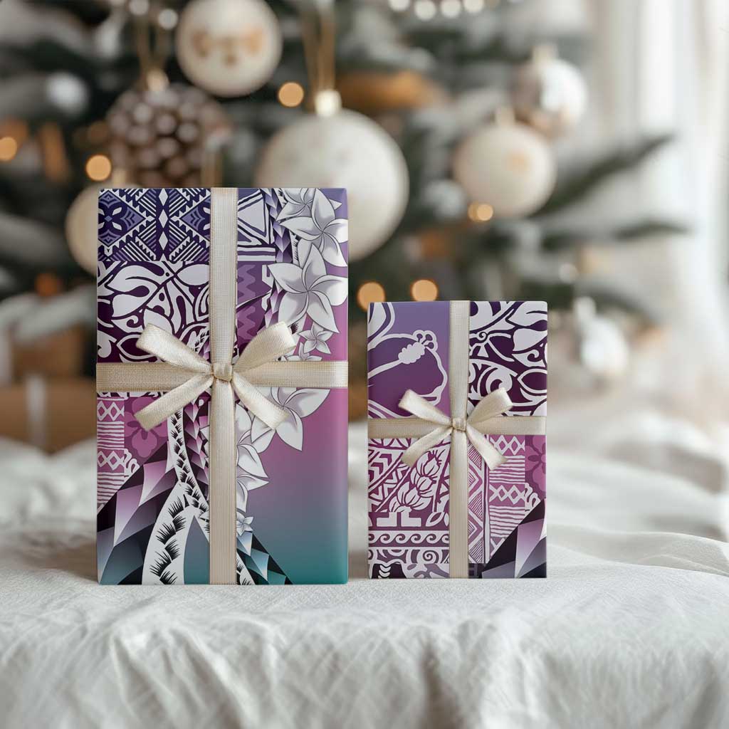 Aloha Vintage Plumeria Hawaiian Tapa Pattern Wrapping Paper Gradient Hawaiian Tapa Pattern - Polynesian Pride