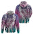 Aloha Vintage Plumeria Hawaiian Tapa Pattern Zip Hoodie Gradient Hawaiian Tapa Pattern - Polynesian Pride
