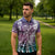 Aloha Vintage Plumeria Hawaiian Tapa Pattern Zipper Polo Shirt Gradient Hawaiian Tapa Pattern - Polynesian Pride
