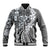 Aloha Vintage Plumeria Hawaiian Tapa Pattern Baseball Jacket Gray Hawaiian Tapa Pattern - Polynesian Pride
