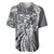 Aloha Vintage Plumeria Hawaiian Tapa Pattern Baseball Jersey Gray Hawaiian Tapa Pattern - Polynesian Pride