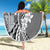 Aloha Vintage Plumeria Hawaiian Tapa Pattern Beach Blanket Gray Hawaiian Tapa Pattern - Polynesian Pride