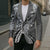 Aloha Vintage Plumeria Hawaiian Tapa Pattern Blazer Gray Hawaiian Tapa Pattern - Polynesian Pride