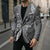 Aloha Vintage Plumeria Hawaiian Tapa Pattern Blazer Gray Hawaiian Tapa Pattern - Polynesian Pride
