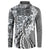 Aloha Vintage Plumeria Hawaiian Tapa Pattern Button Sweatshirt Gray Hawaiian Tapa Pattern - Polynesian Pride