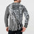 Aloha Vintage Plumeria Hawaiian Tapa Pattern Button Sweatshirt Gray Hawaiian Tapa Pattern - Polynesian Pride