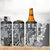 Aloha Vintage Plumeria Hawaiian Tapa Pattern 4 in 1 Can Cooler Tumbler Gray Hawaiian Tapa Pattern - Polynesian Pride