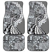 Aloha Vintage Plumeria Hawaiian Tapa Pattern Car Mats Gray Hawaiian Tapa Pattern - Polynesian Pride