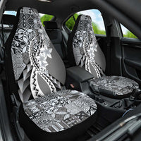 Aloha Vintage Plumeria Hawaiian Tapa Pattern Car Seat Cover Gray Hawaiian Tapa Pattern - Polynesian Pride