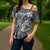 Aloha Vintage Plumeria Hawaiian Tapa Pattern Cross Shoulder Shirt Gray Hawaiian Tapa Pattern - Polynesian Pride