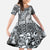 Aloha Vintage Plumeria Hawaiian Tapa Pattern Kid Short Sleeve Dress Gray Hawaiian Tapa Pattern - Polynesian Pride