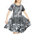 Aloha Vintage Plumeria Hawaiian Tapa Pattern Kid Short Sleeve Dress Gray Hawaiian Tapa Pattern - Polynesian Pride