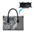 Aloha Vintage Plumeria Hawaiian Tapa Pattern Leather Bag Gray Hawaiian Tapa Pattern - Polynesian Pride